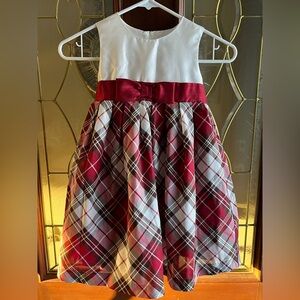 Gymboree Red & White Plaid Empire Waist Christmas Holiday Dress Size 4T